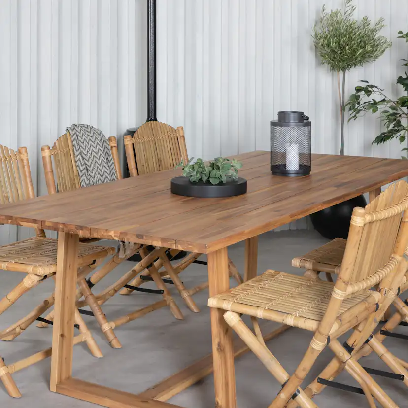 Matgrupp Utomhus Venture Home Plarra med 6 Cave Trädgårdsstolar