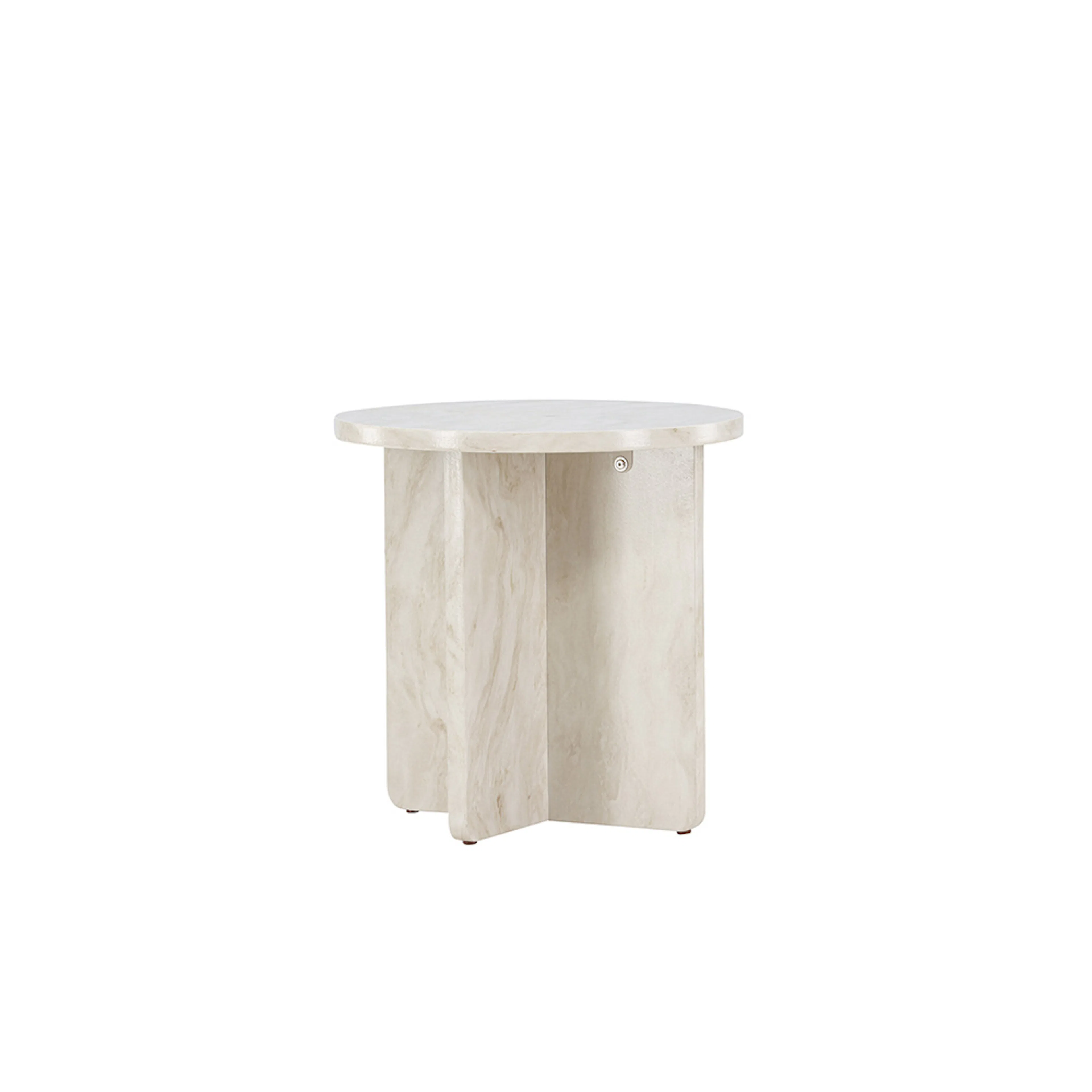 Sidobord Venture Home Ålesund Låg Runt Bord/Piedestal med Marmorlook