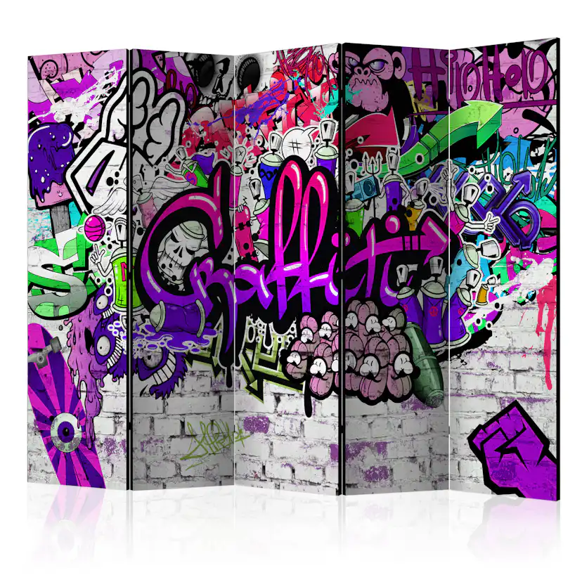 Rumsavdelare Arkiio Purple Graffiti 225x172 cm