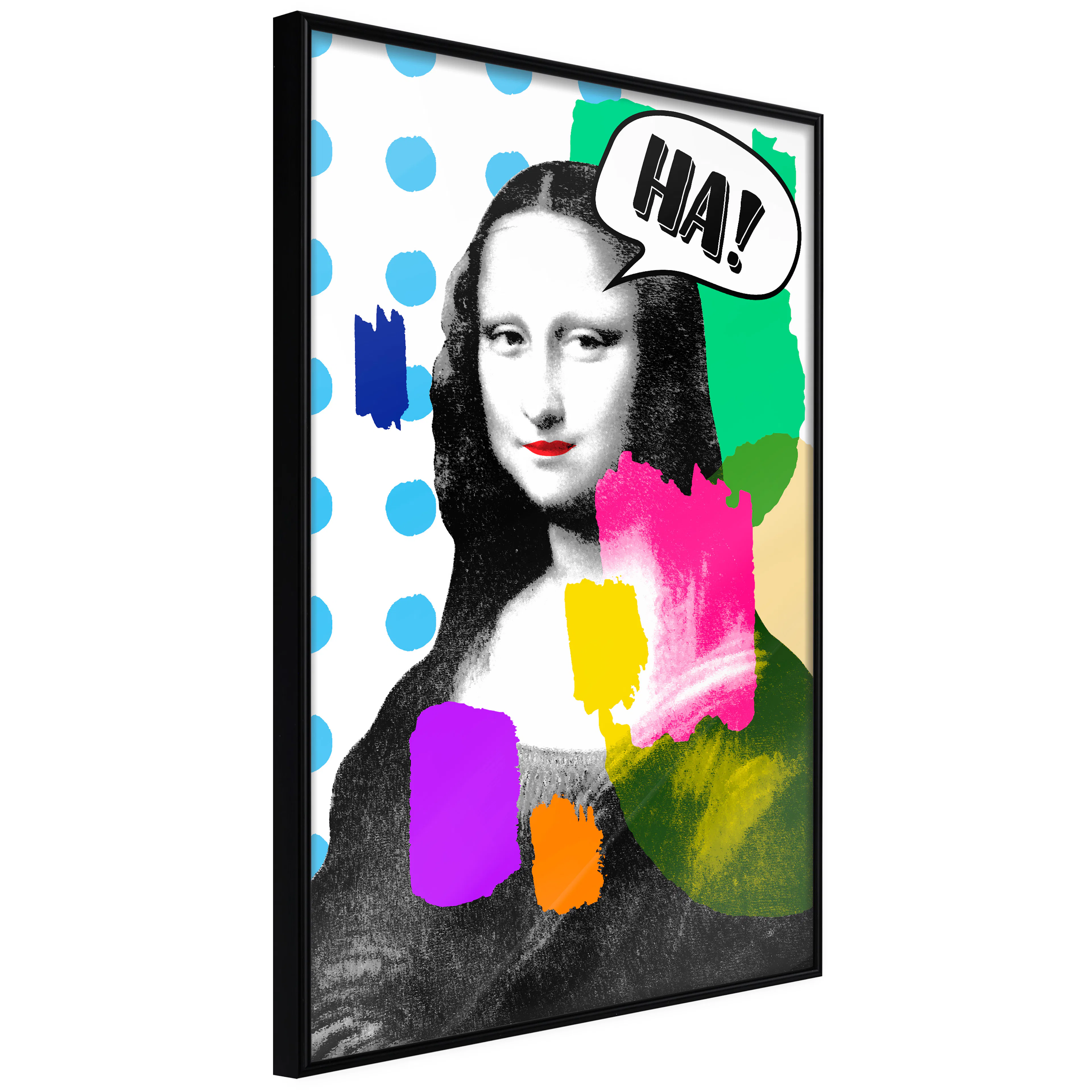 Affisch - Mona Lisa Pop-art [Poster] 40x60 Svart ram, 40x60 cm