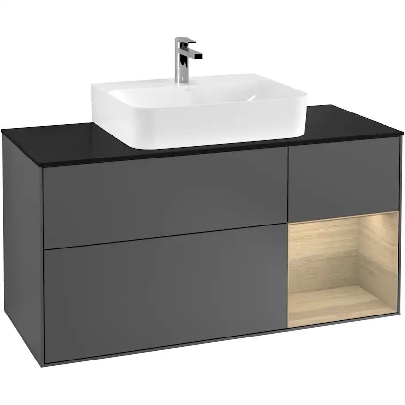 Tvättställsskåp Villeroy & Boch Finion med 3 Lådor Hylla och Bänkskiva för Centrerat Tvättställ