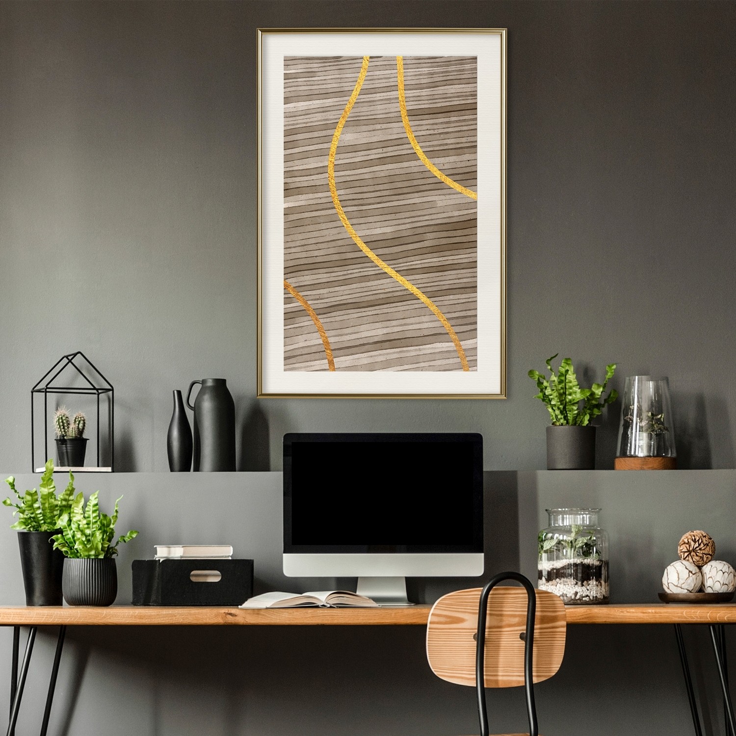 Poster Artgeist Affisch Watercolour and Gold