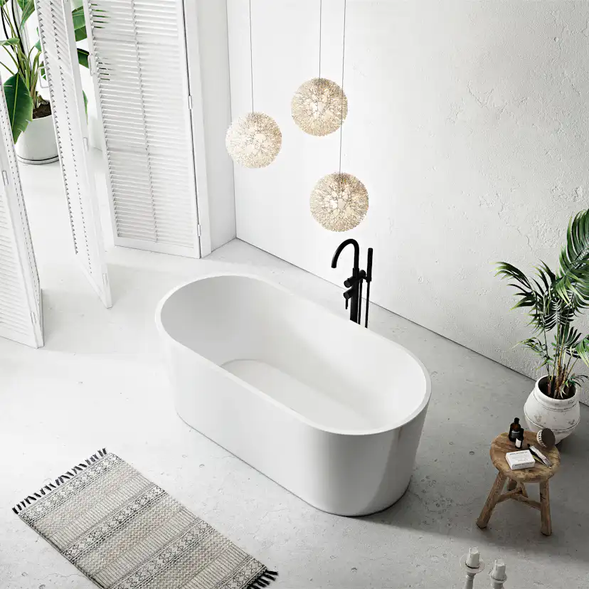 Badkar Bathlife Fridsam Fristående Rund Vit