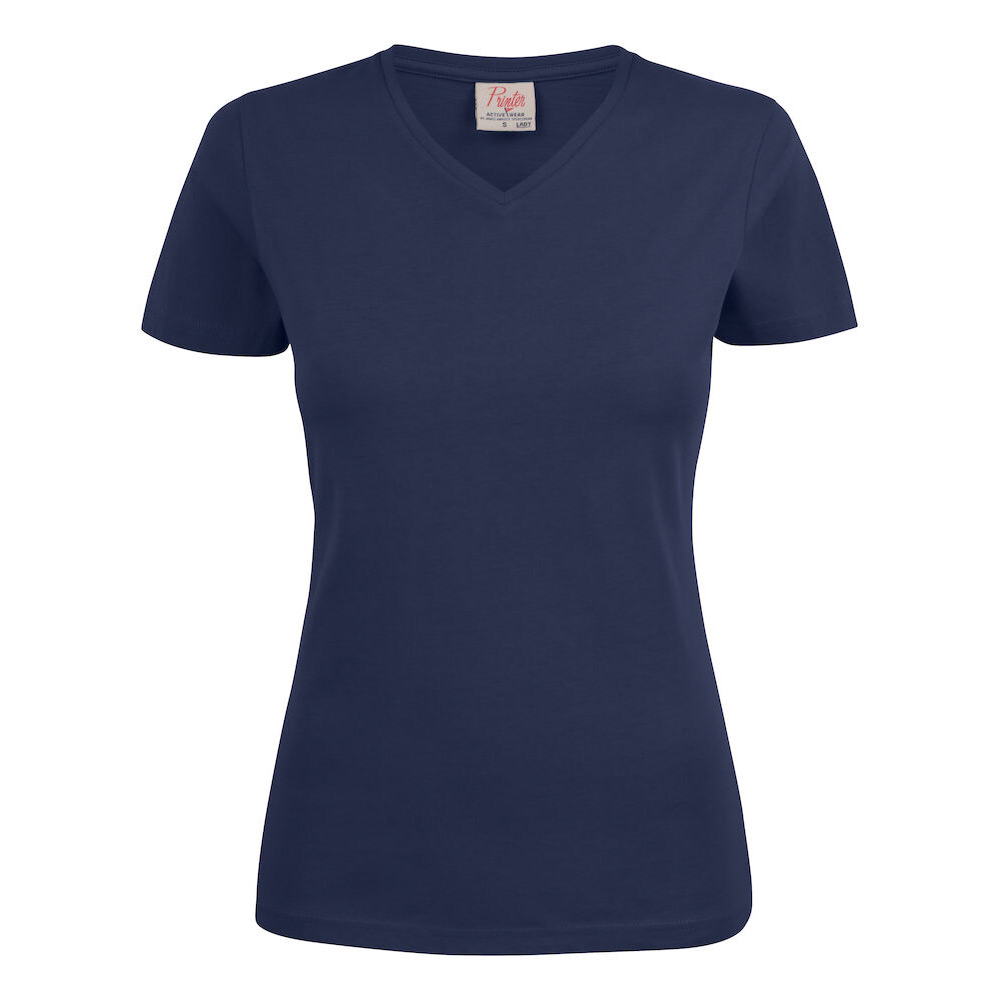 Printer Heavy V Lady T-shirt Navy XS Storlek: XS, Färg: Marin