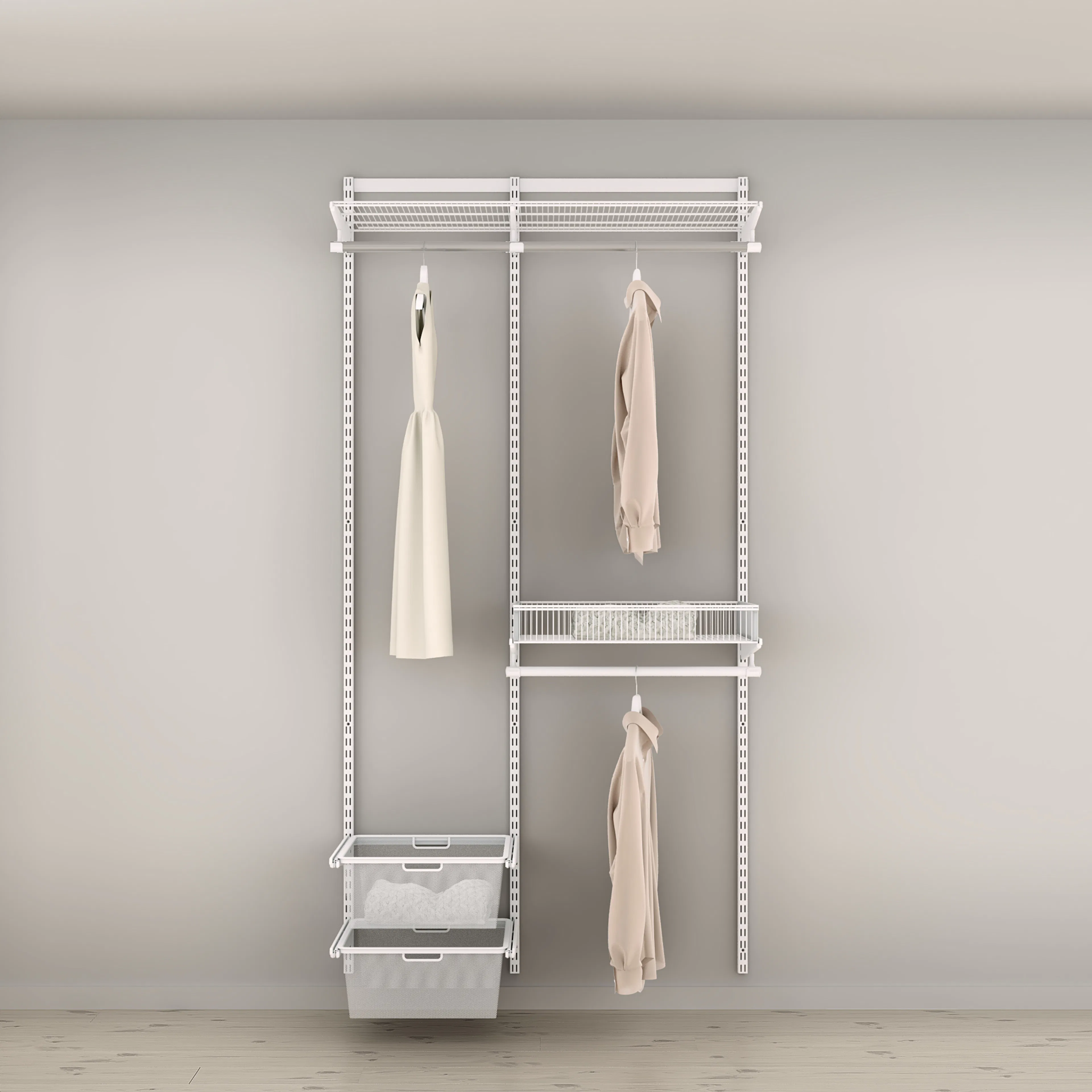 Garderobslösning Elfa Ready Solution Classic 11 110 cm Vit