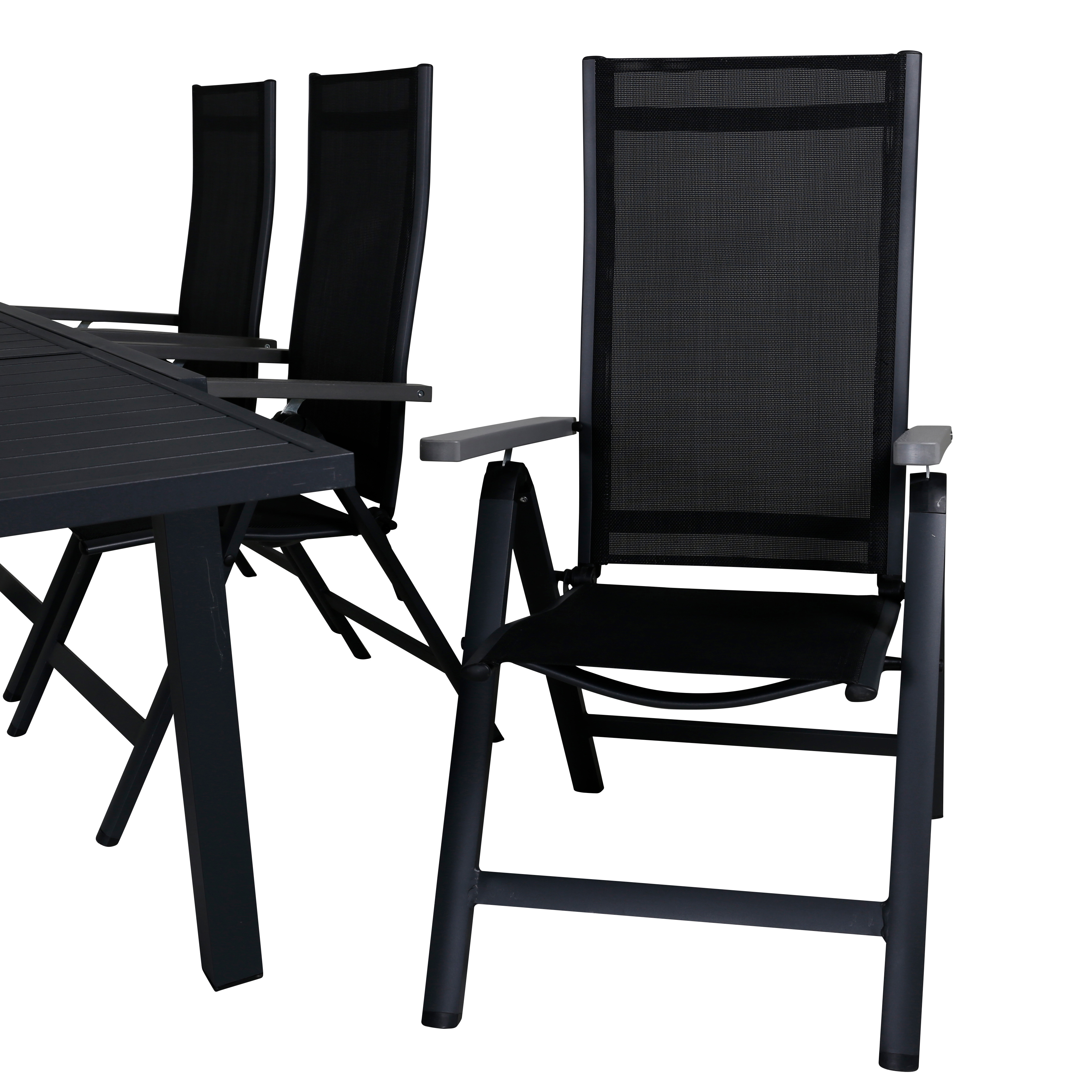 Albany Light 5-pos - black / Black textilene Svart