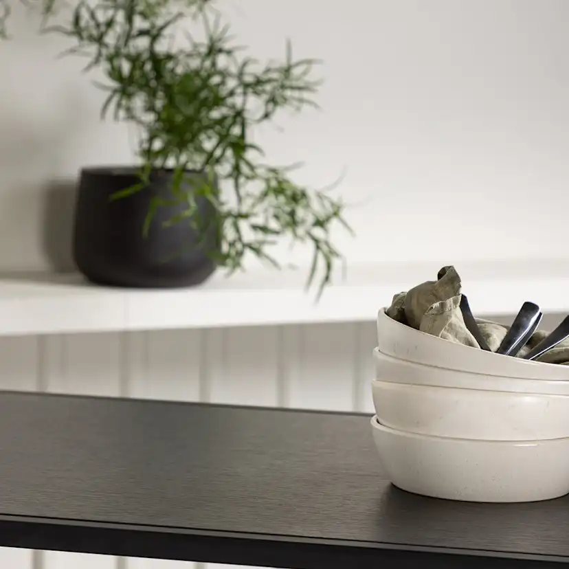 Brea Bar Table - Black / Black MDF +Tempe Bar Chair - Dark G Grå