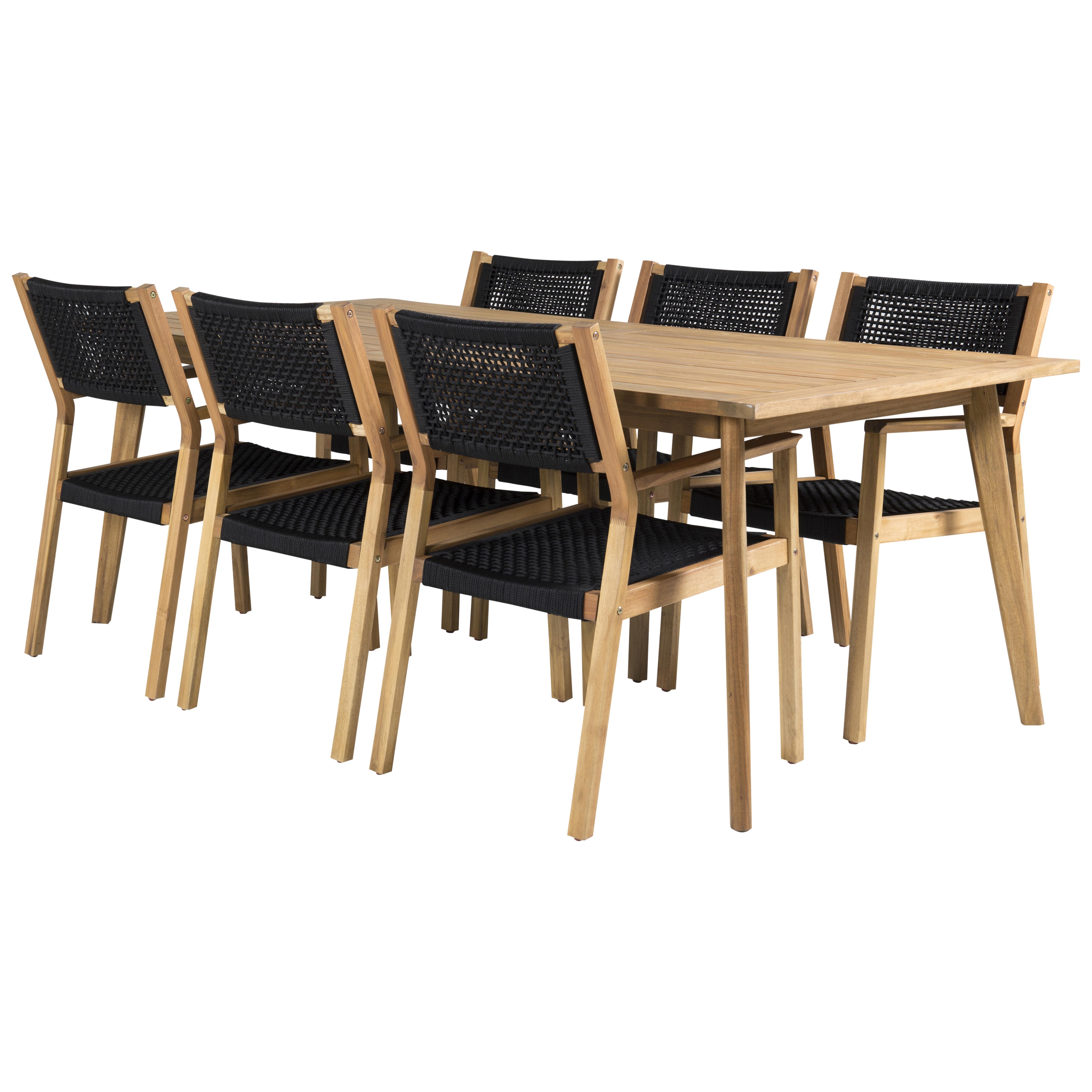 Matgrupp Venture Home Caisa 220 med 6 Lotta Matstolar