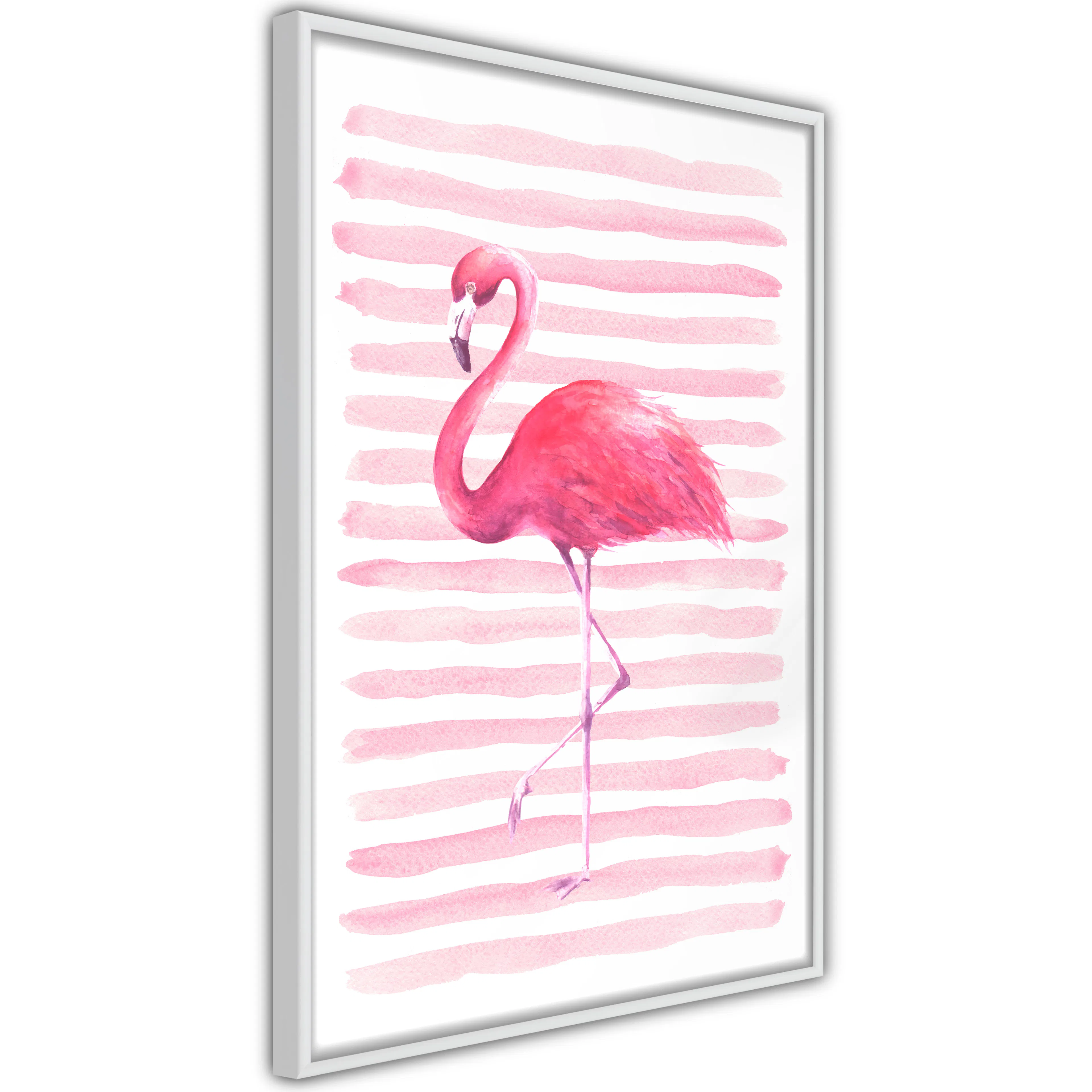 Poster Artgeist Affisch Flamingo and Stripes