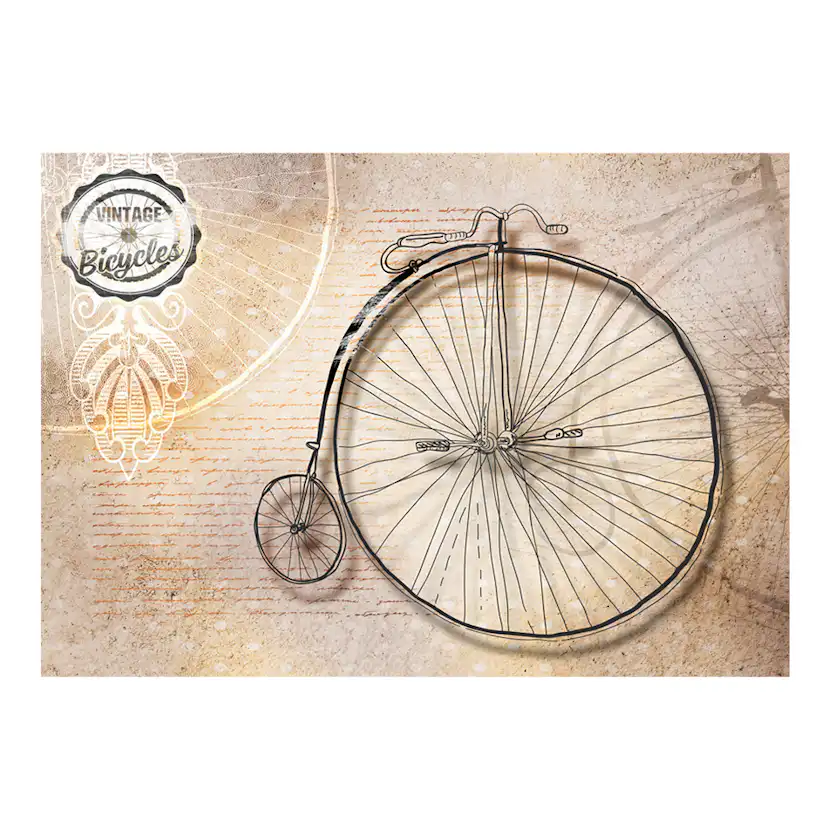 Vintage bicycles - sepia 350x245 Storlek: 350x245 cm