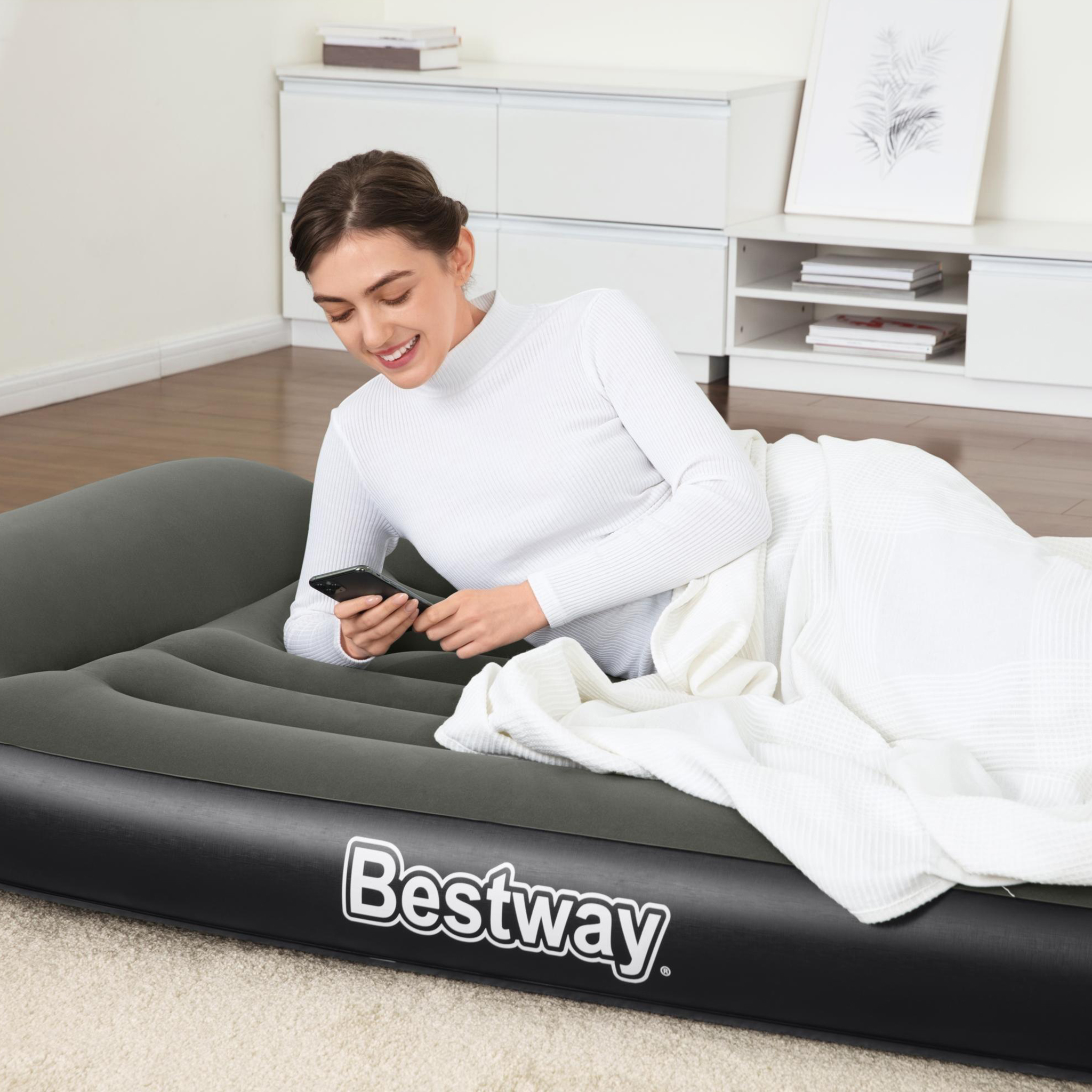Uppblåsbar madrass Bestway Inbyggd Batteridriven Pump Tritech Airbed