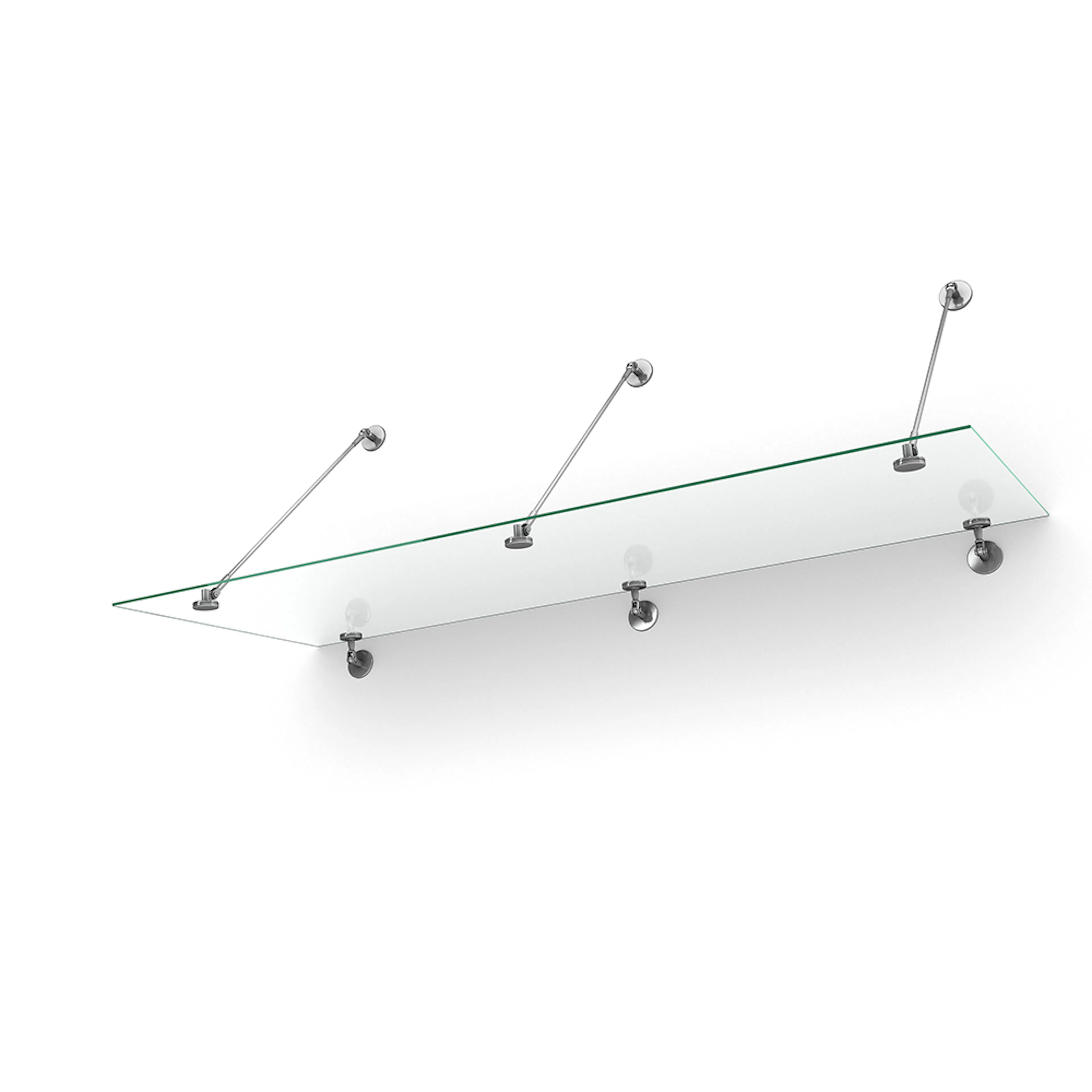 Console Stainless Tube - Clear Glass Rostfritt Stål, Klarglas, BxH: 2000x600 mm