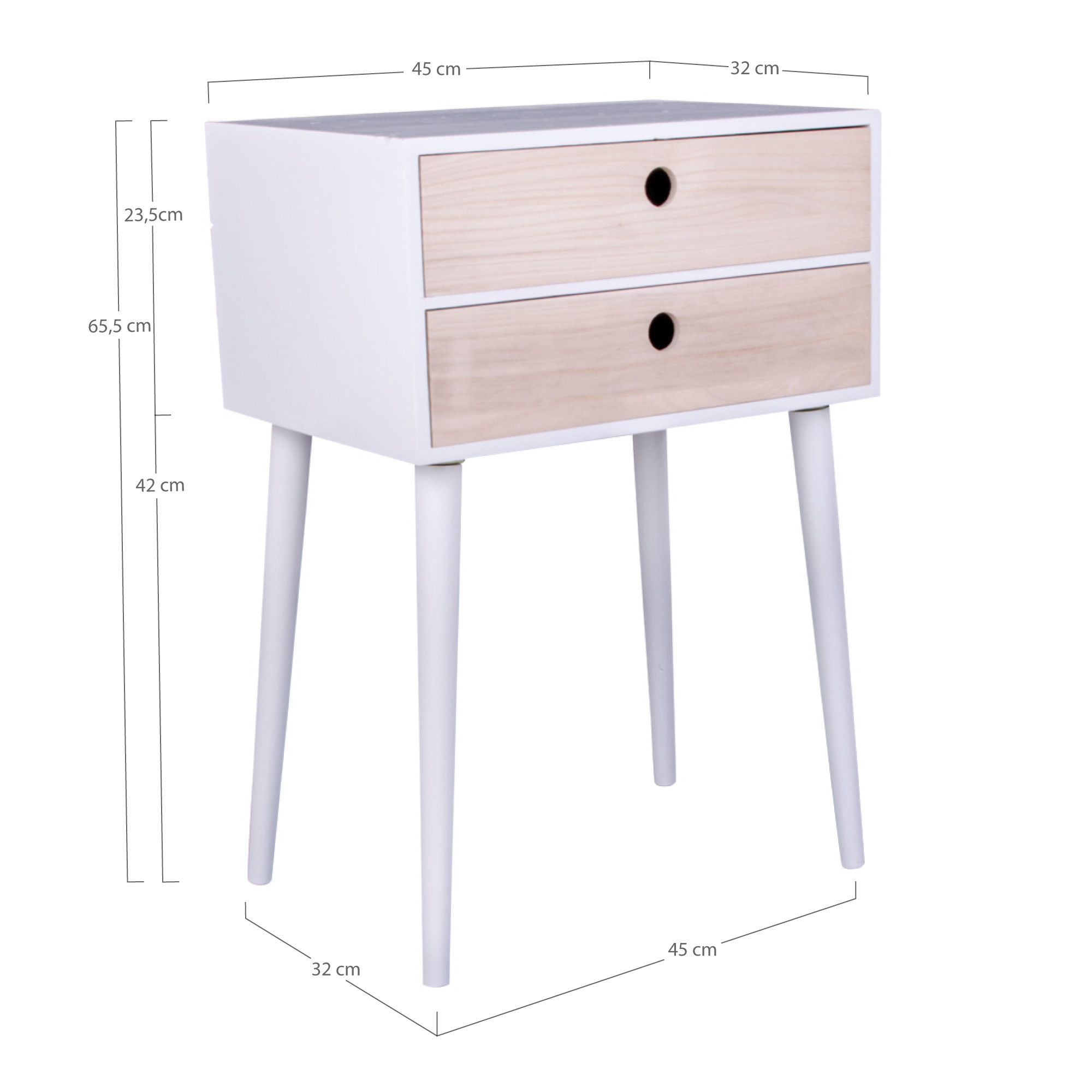Rimini Bedside Table Vit