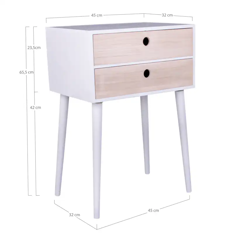 Rimini Bedside Table Vit
