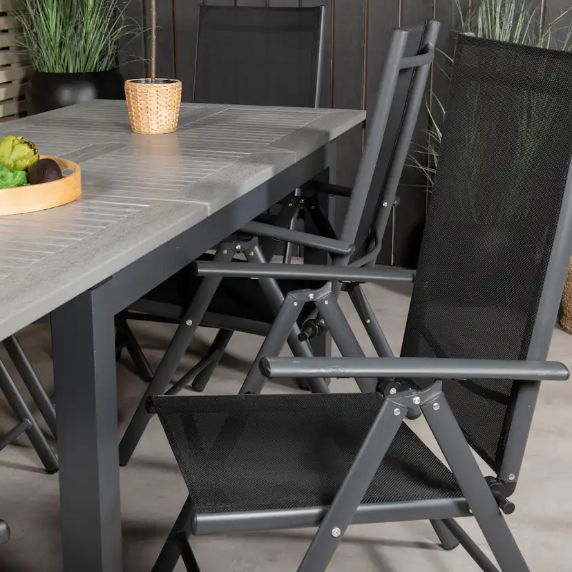 Matgrupp Venture Home Aleyna 160/240 med 6 Bront Positionsstolar
