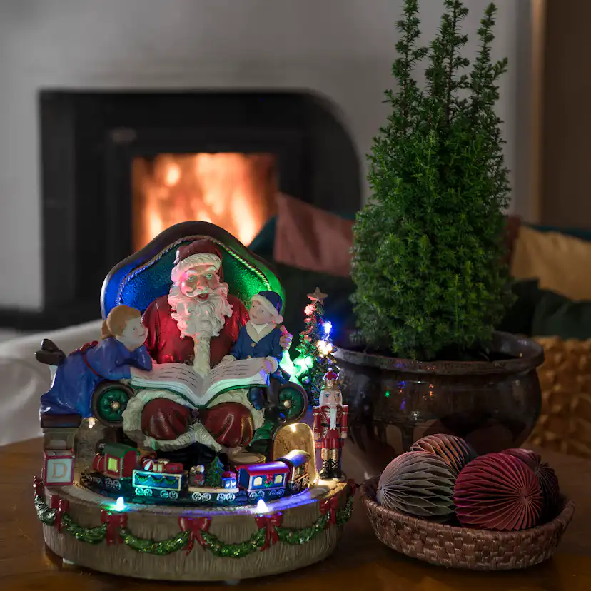 Julby Gnosjö Konstsmide Tomte Fiberoptisk med Tåg