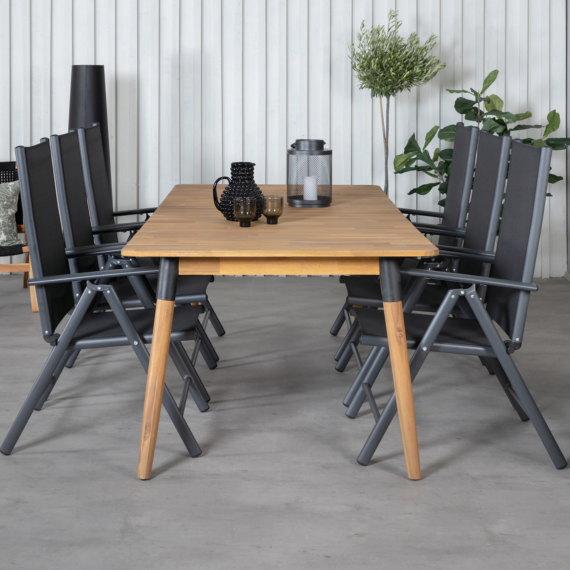 Matgrupp Utomhus Venture Home Julle med 6 Bend Trädgårdsstolar