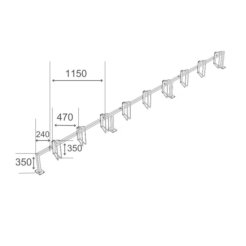 Cykelställ R&R Solutions Economy 90° Positionering