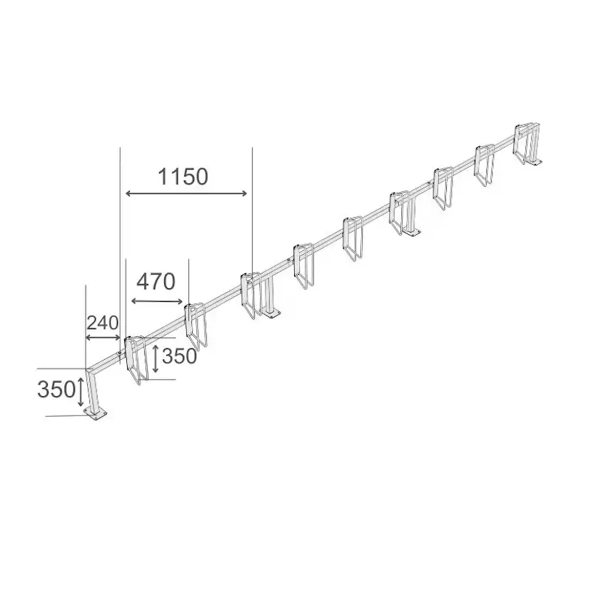 Cykelställ R&R Solutions Economy 90° Positionering