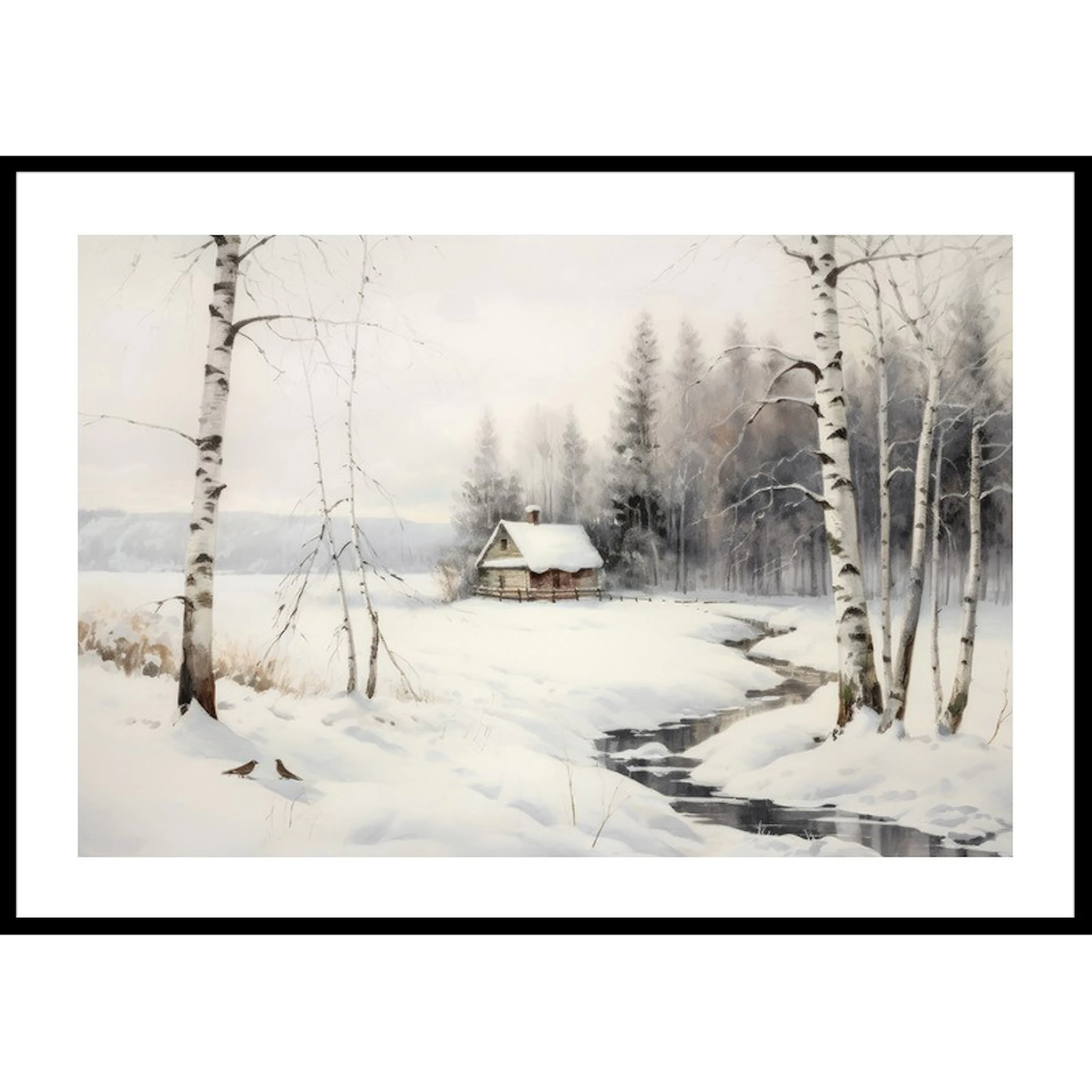 Poster Gallerix Cottage Winter Landscape