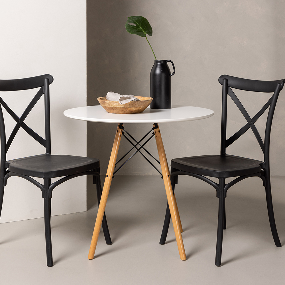 Matgrupp Venture Home Danburi Ø 60 cm med 2 Crosett Stolar