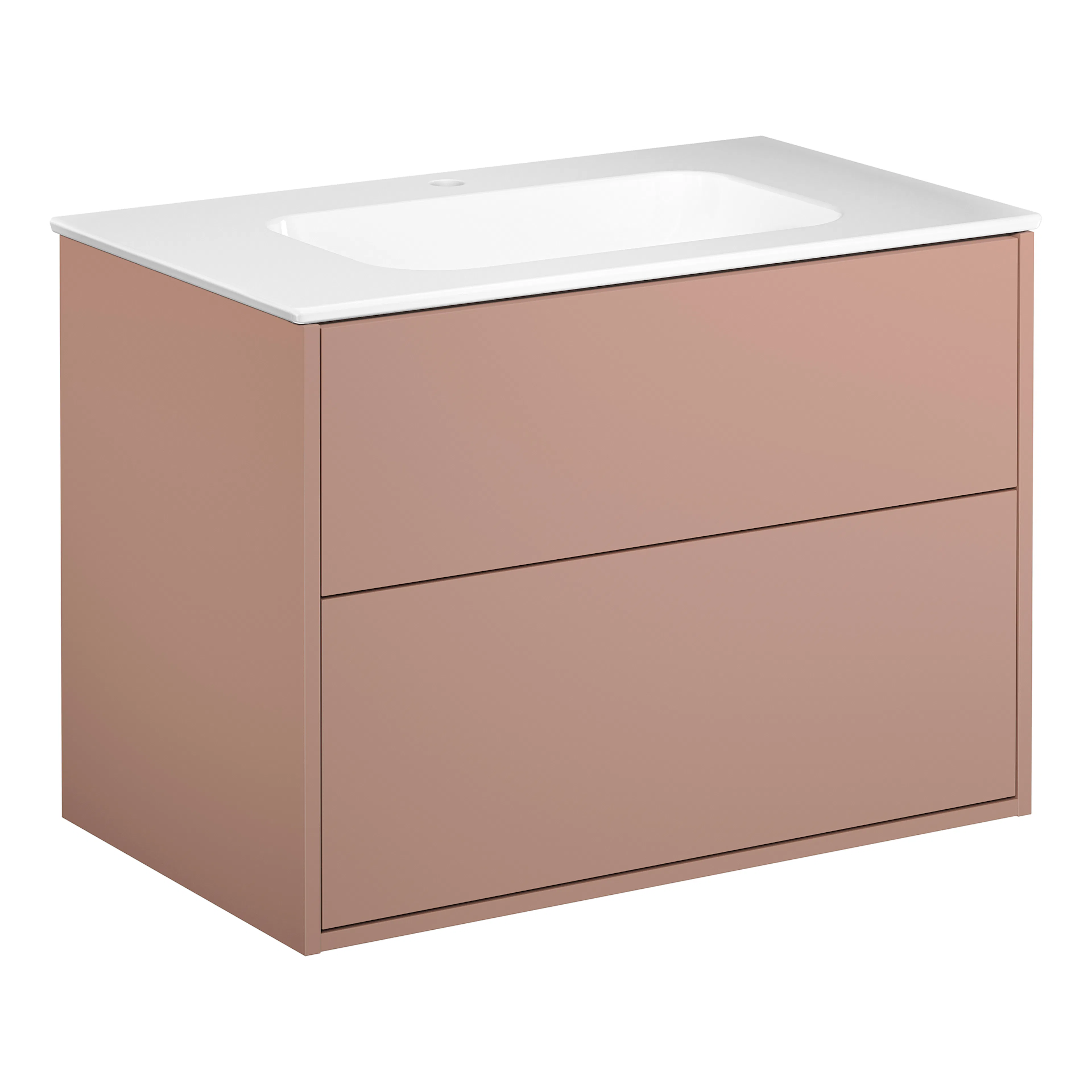 Artic Kommod 80 Peach med tvtst Vit Peach, Med Vit Tvättställ och 1 blandarhål