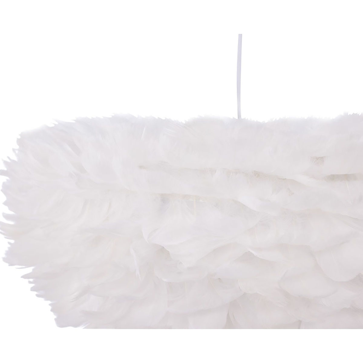 Nicola - Large Pendant Lamp - White / White artificial feath Vit