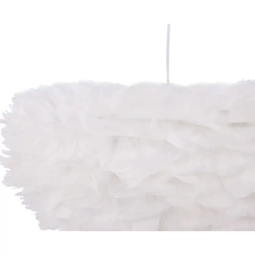 Nicola - Large Pendant Lamp - White / White artificial feath Vit