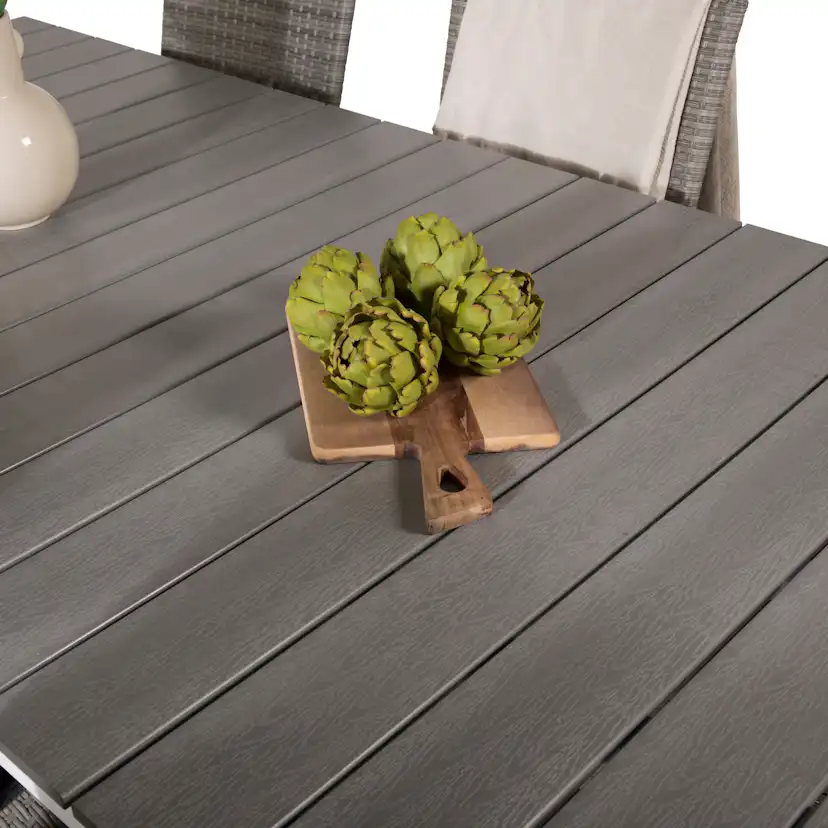Levels Dining Table 224/324*100 - White Alu / Grey Aintwood Vit/Grå