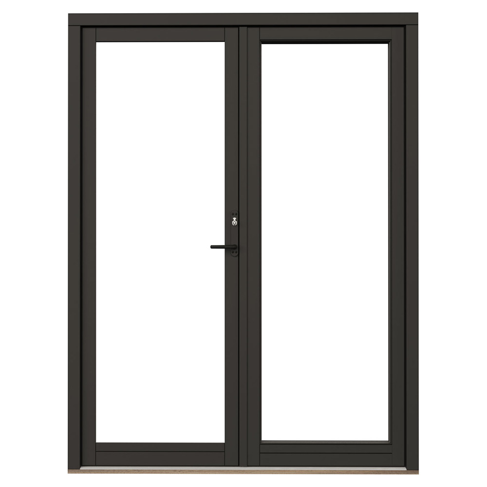 Parfönsterdörr NorDan NTech Helglasad Aluminium BlackLine Svart