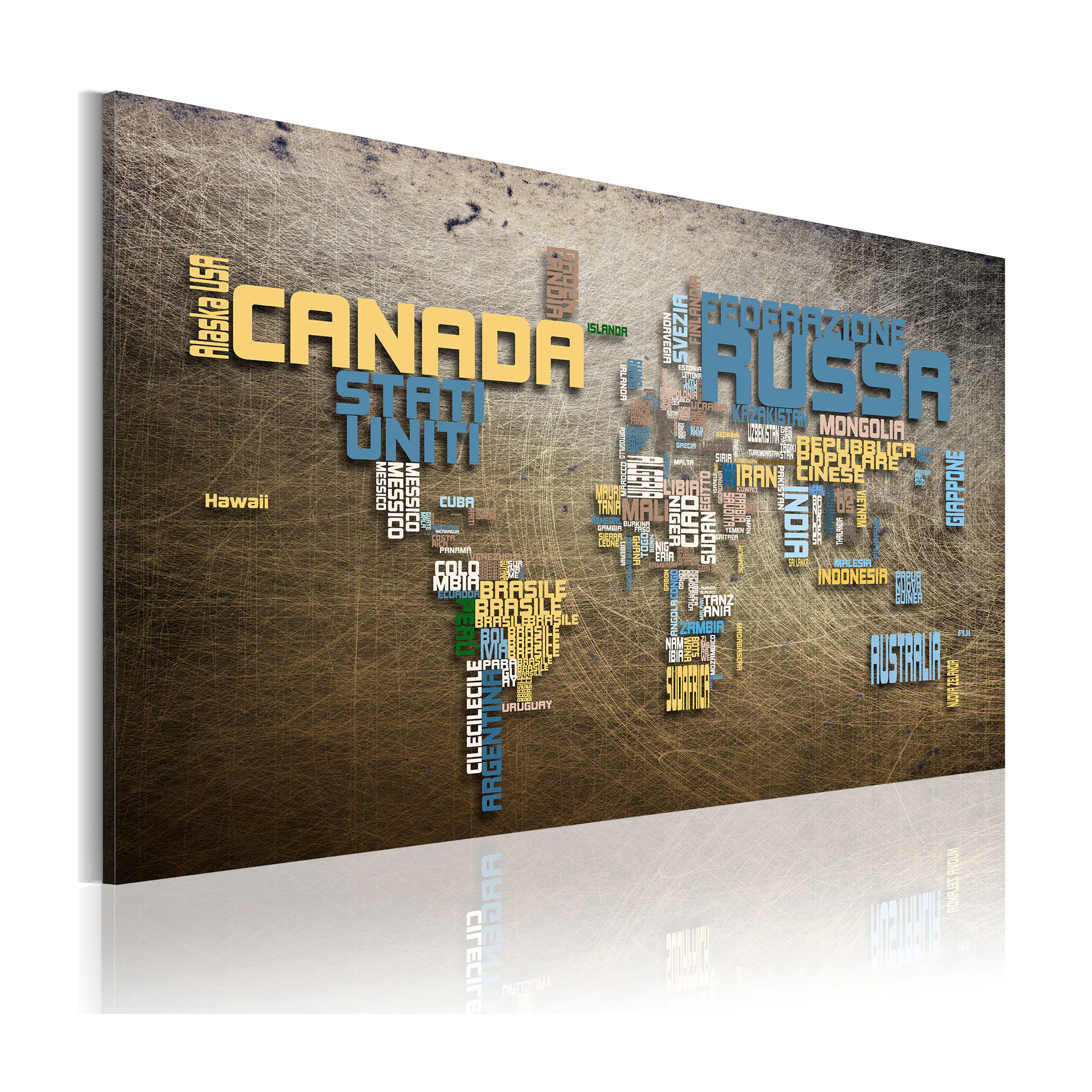 Tavla Arkiio Karta Över Världen Italienska