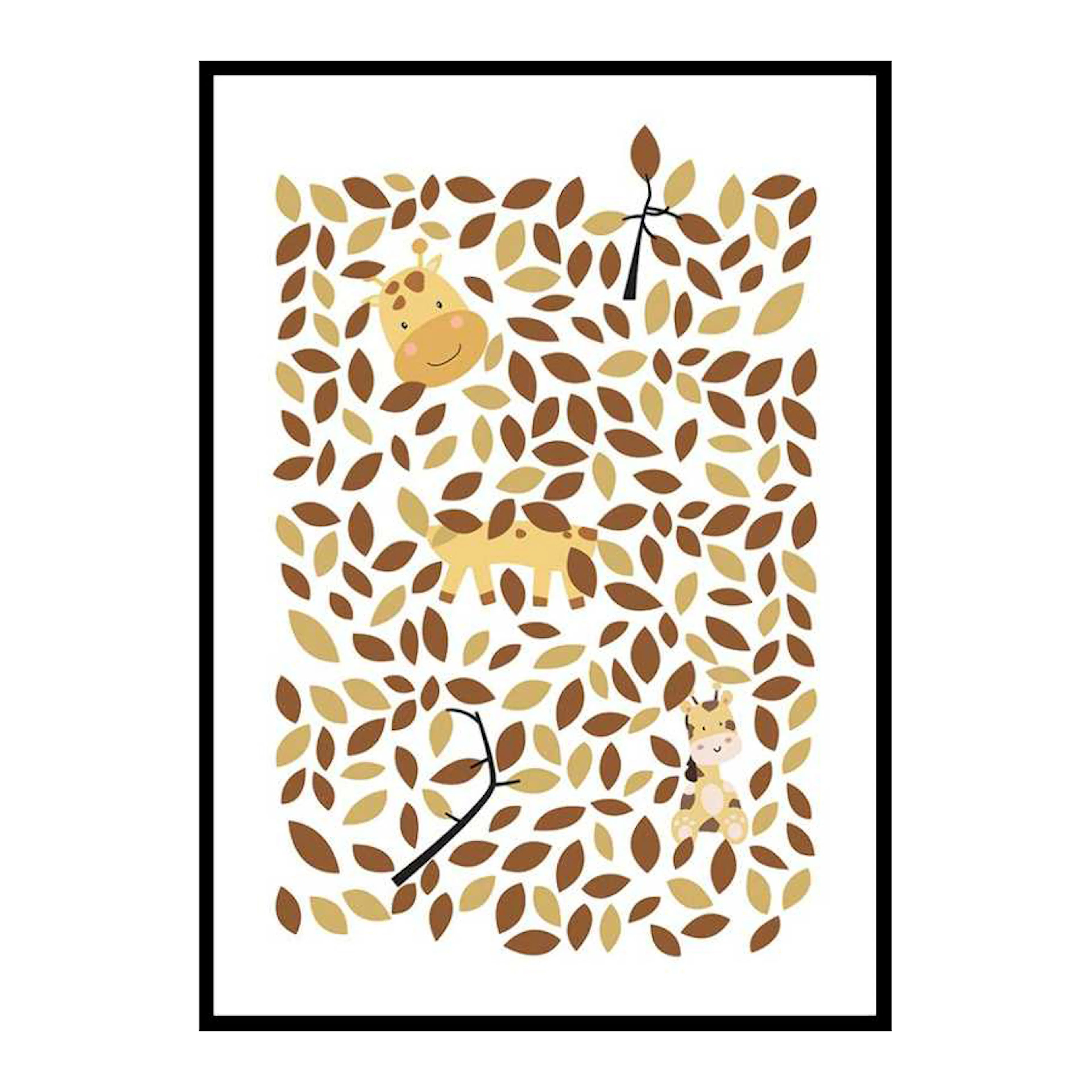 Hiding Giraffe 50x70 cm