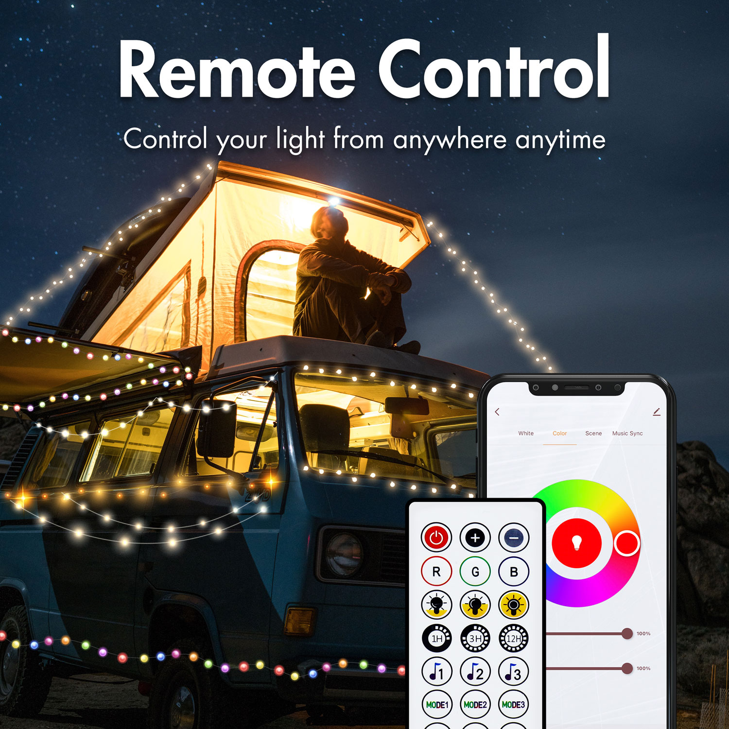 RGB-ljusslinga LogiLink Med Fjärrkontroll och WiFi Tuya IP65 3 m