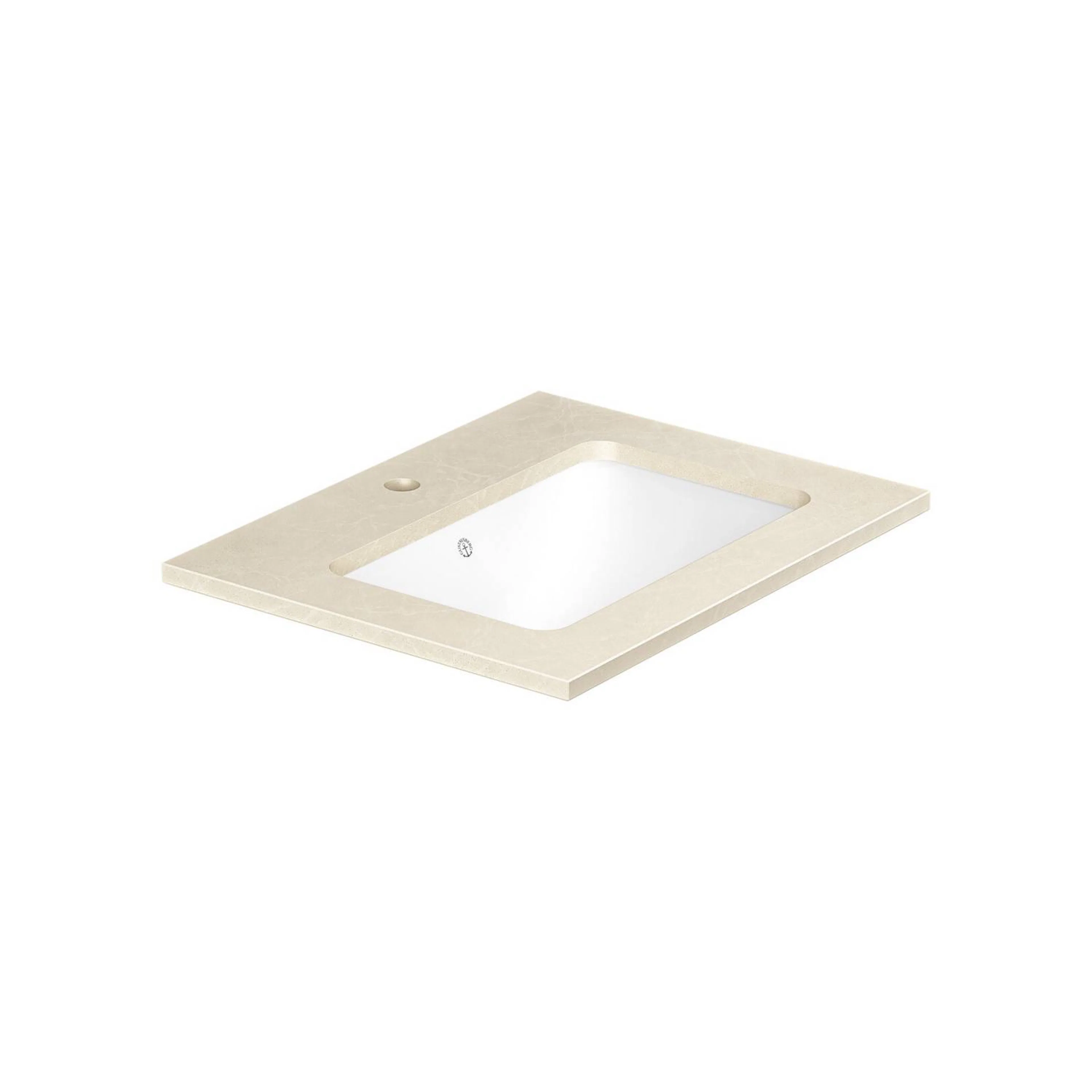 Stenbänkskiva Ducentic - 60 cm. Beige Royal, 1 ho, för 1st s Beige, 1 st Singelhålsblandare