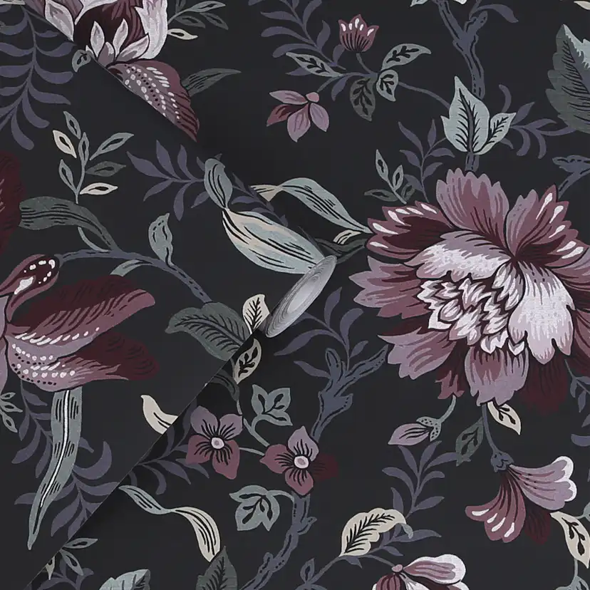 Tapet Laura Ashley Edita’s Garden Charcoal Grå 121090
