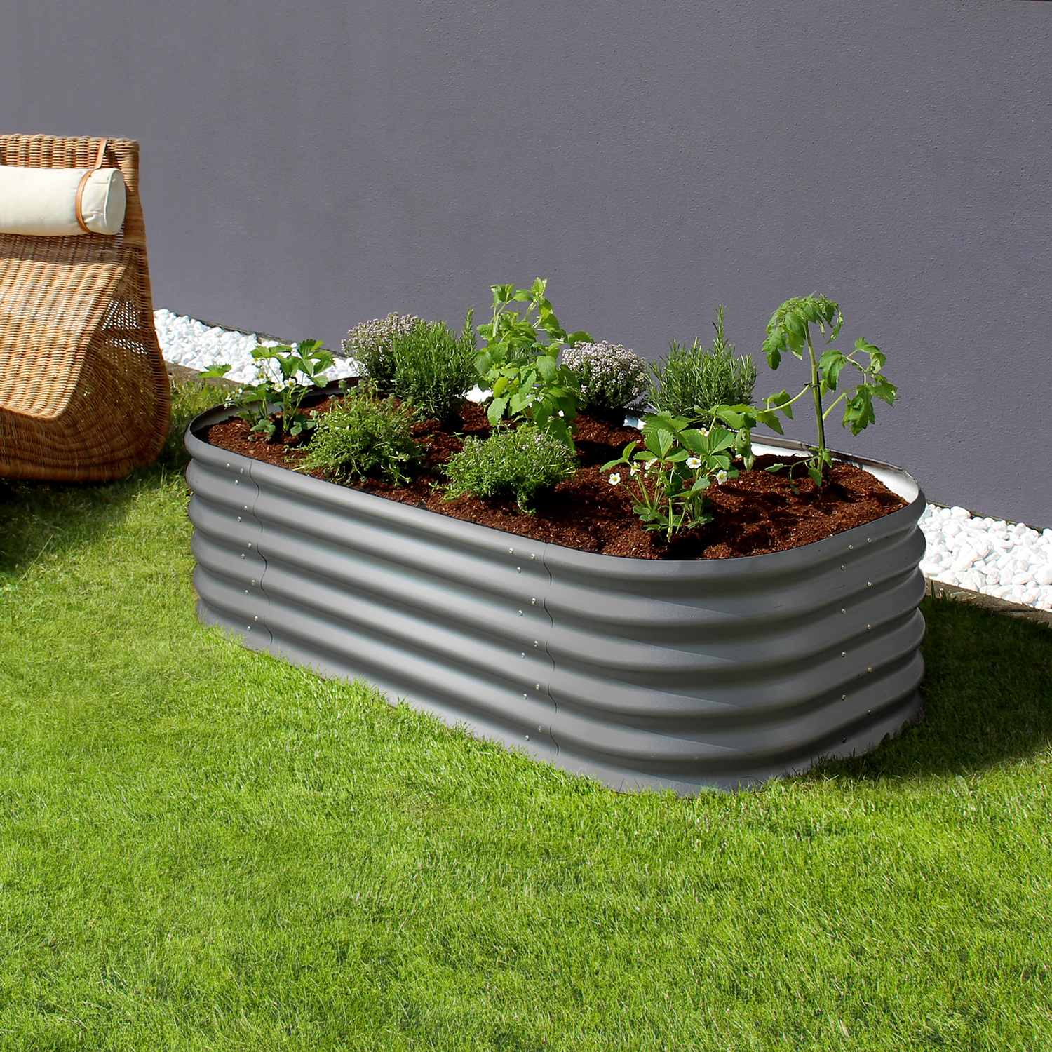 Odlingskant Vitavia Blomlåda Basic 401 Antracit för Utomhusbruk