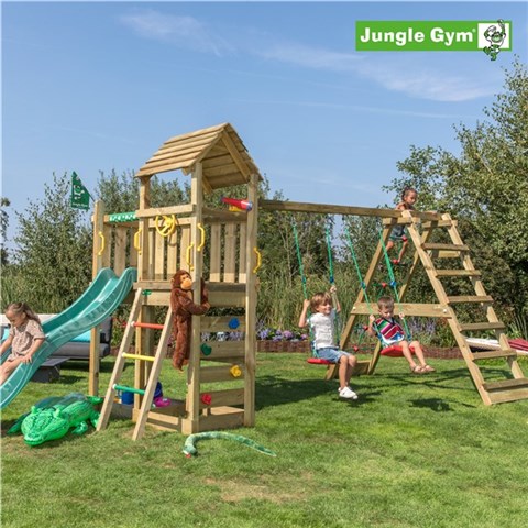 Klätterställning Jungle Gym Safari Med Rutschkana Mörkgrön