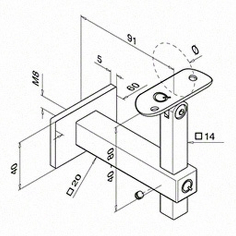 Väggfäste Herrljunga Ledstångsfabrik 4145 Inomhus Skålad