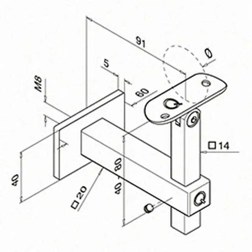 Väggfäste Herrljunga Ledstångsfabrik 4145 Inomhus Skålad