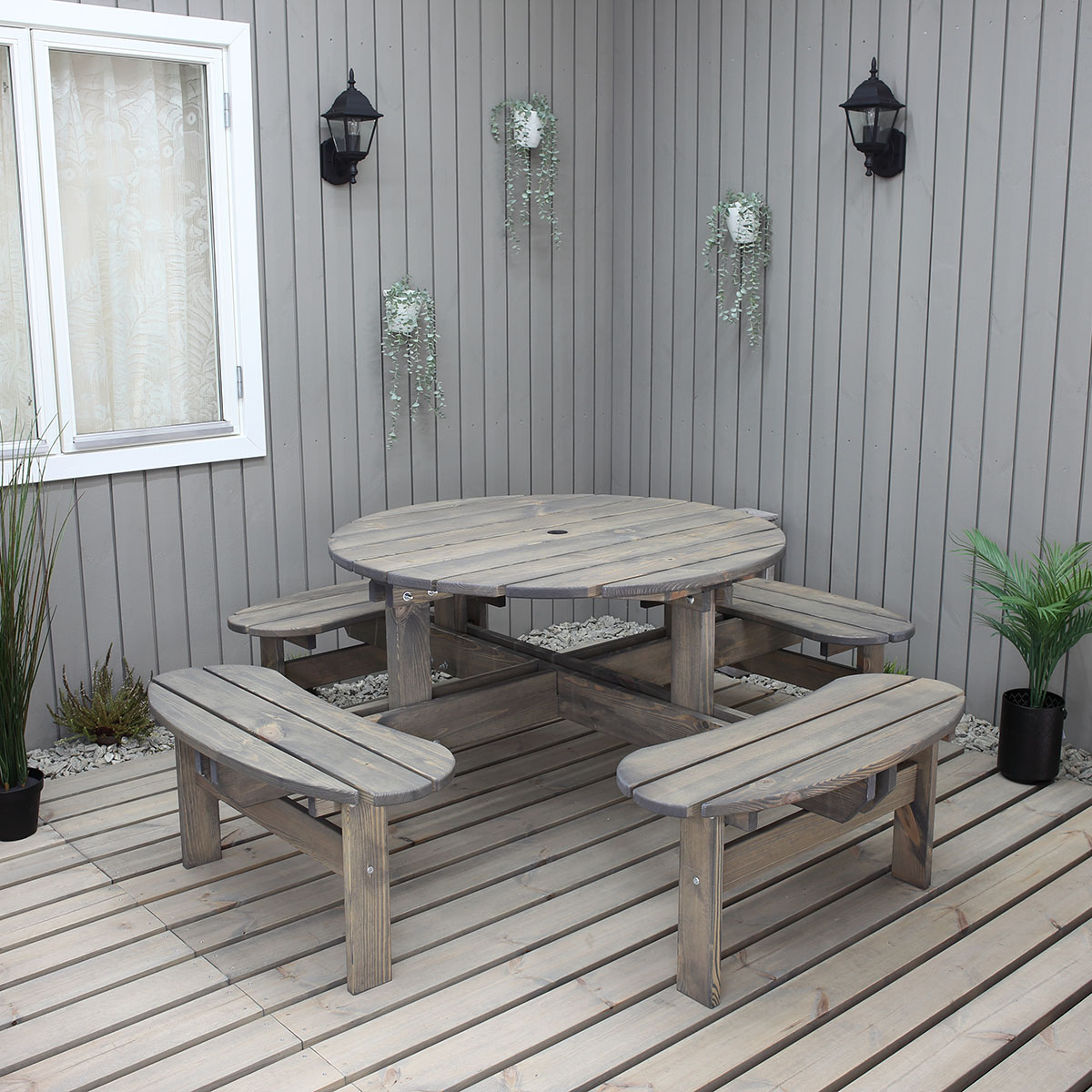 Bänkbord Baltic Garden Round Picknick