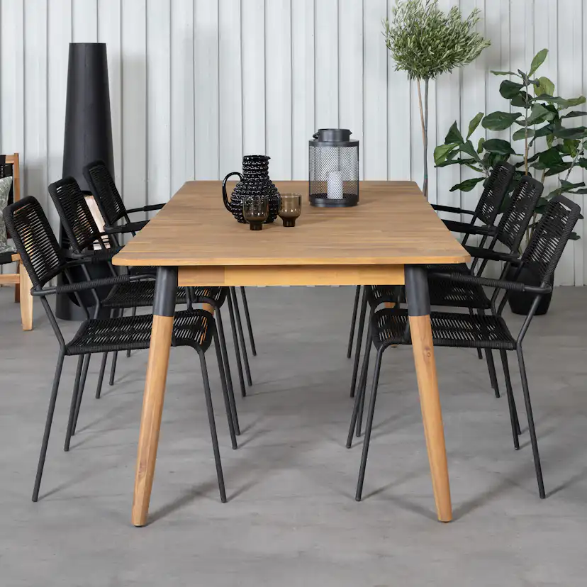 Matgrupp Venture Home Julle med 6 Minos Matstolar med Armstöd