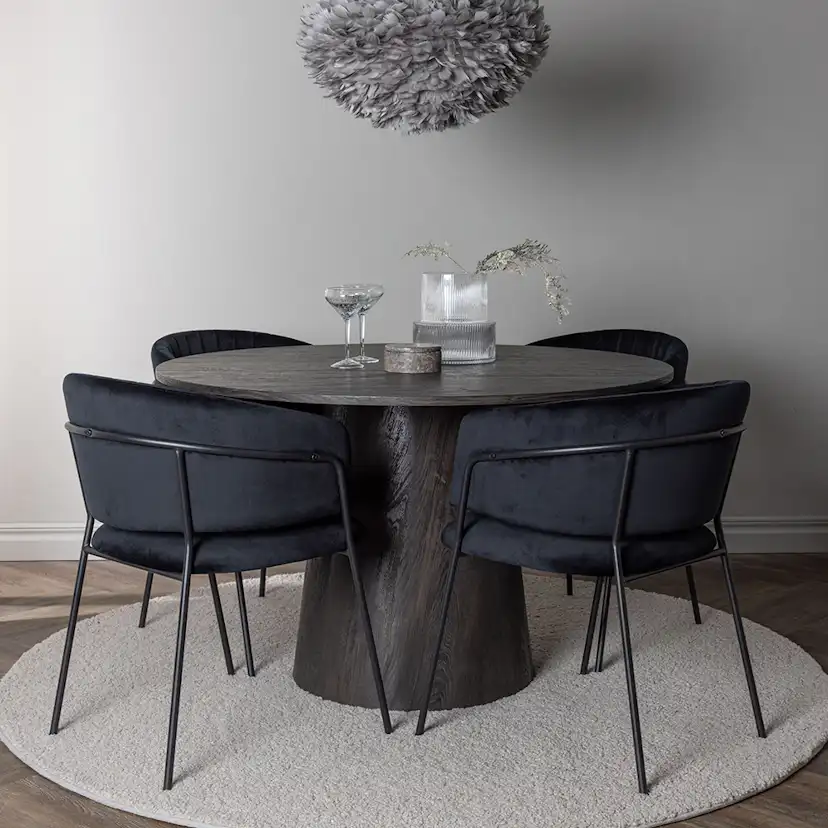 Matgrupp Venture Home Lanzo Ø120 cm med 4 st Selma stolar