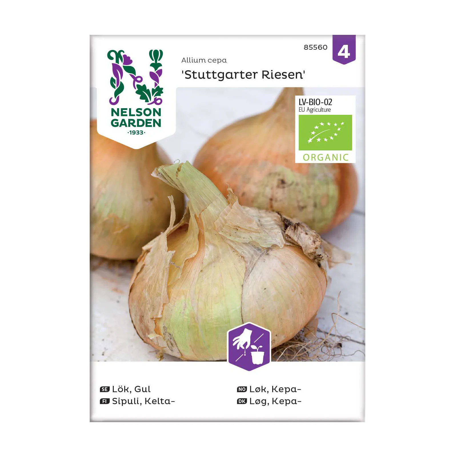 Frö Gul Lök Nelson Garden Stuttgarter Riesen Organic