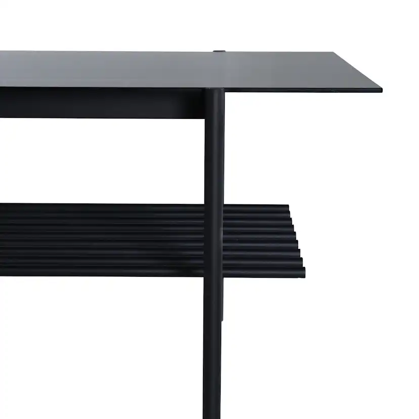 Von Staf Sofa Table - black / Black Smoked Glass glass Svart Glas