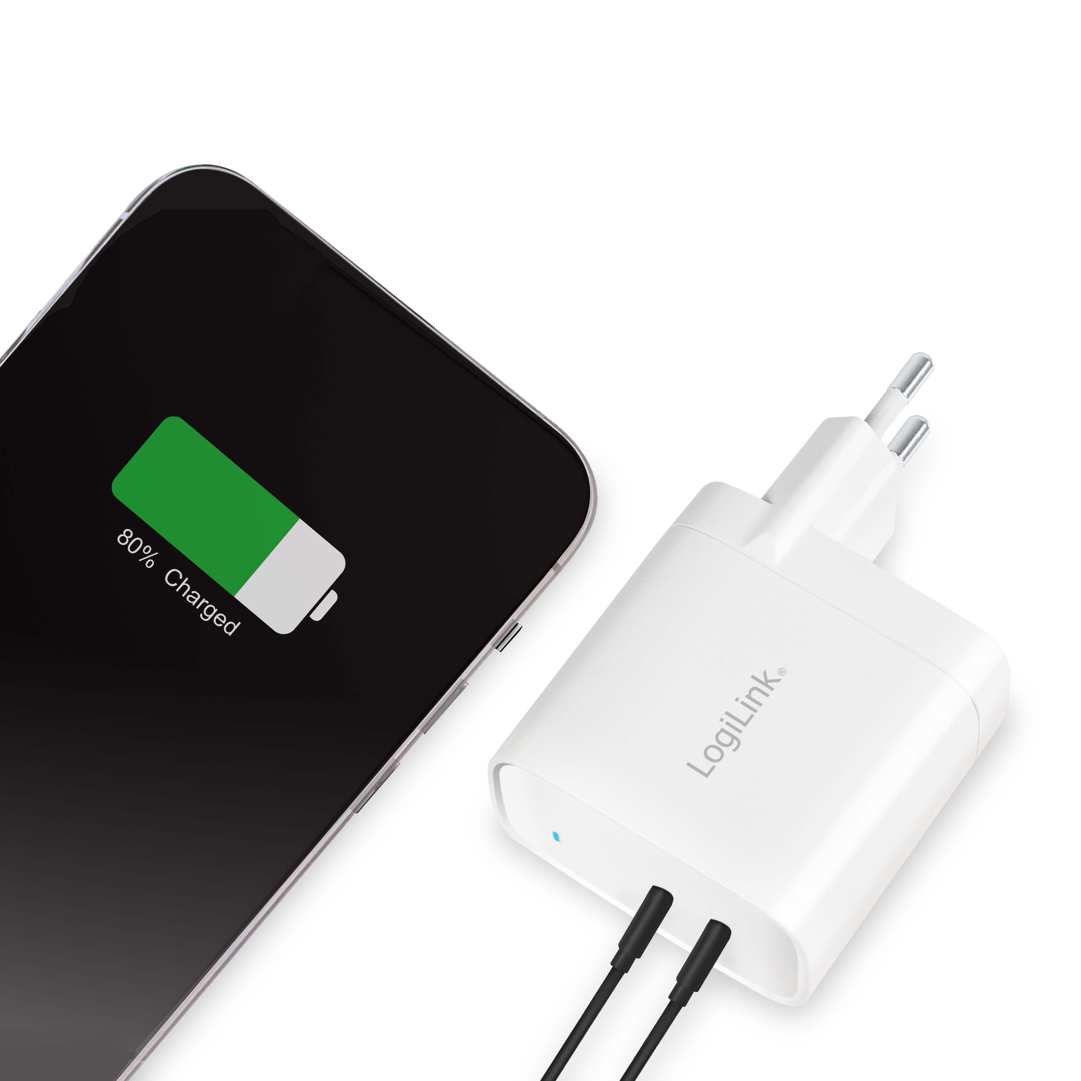USB-laddare LogiLink 2 x USB-C PD 40W GaN
