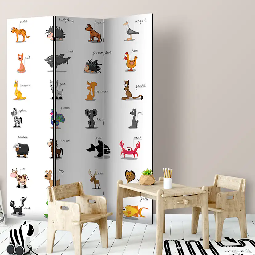 Rumsavdelare Arkiio Learning By Playing Animals 135x172 cm