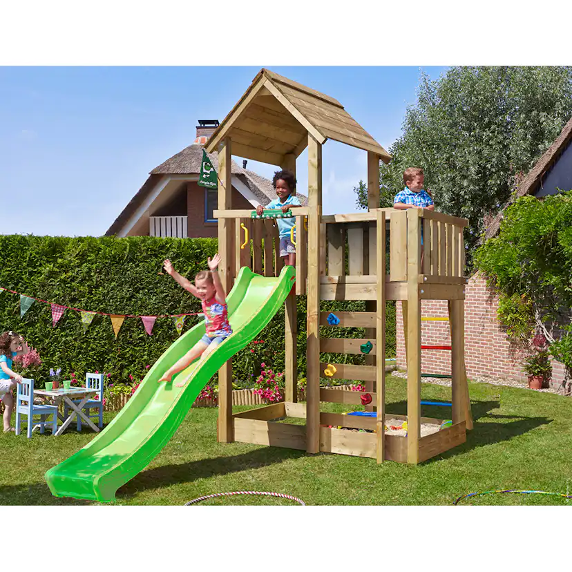 Lektorn Jungle Gym Mansion 2.1 Grön Rutschkana & Sand