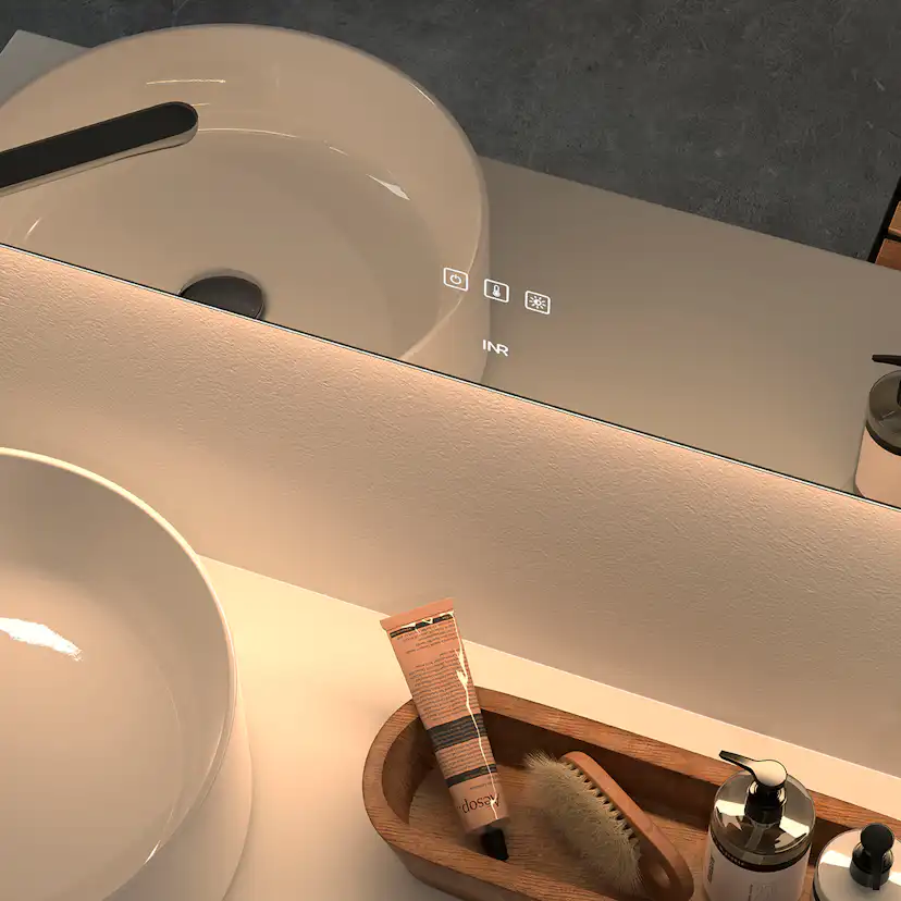 Badrumsspegel INR Touch med infälld belysning