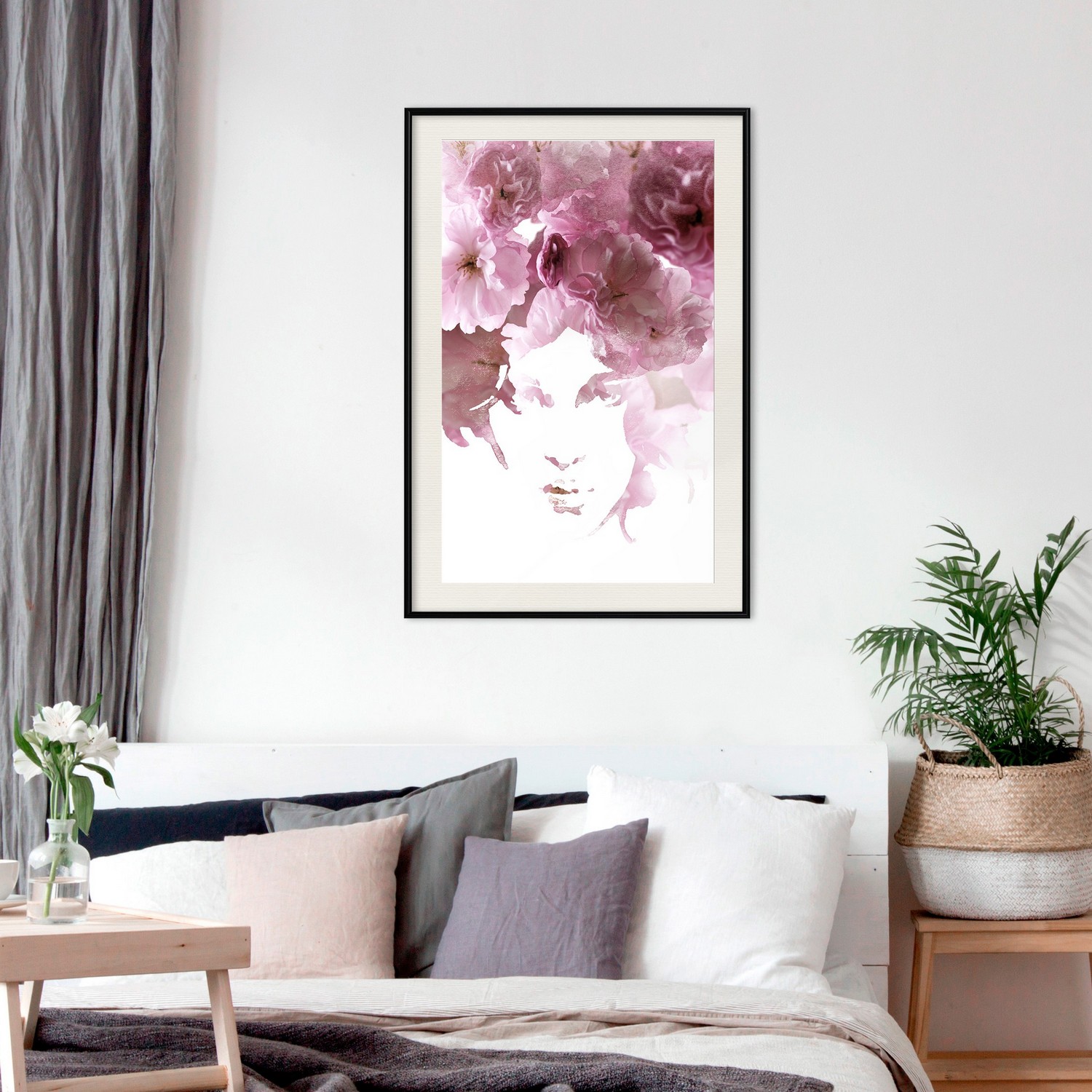 Affisch - Flowery Look [Poster] 20x30 Svart ram med passepartout, 20x30 cm