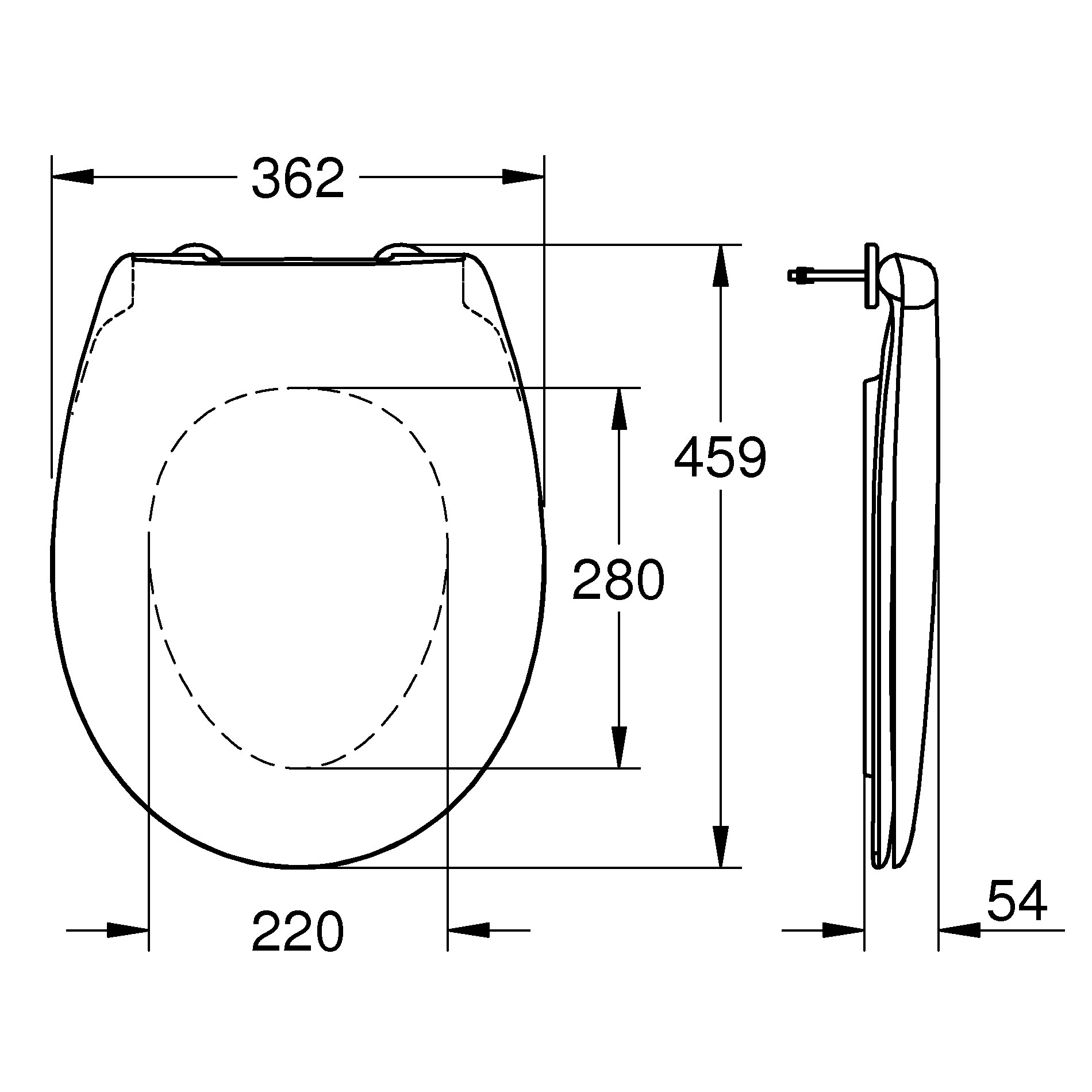 Toalettsits Grohe Bau Ceramic 39493 Mjukstängande
